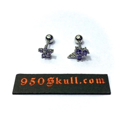 Khuyên tai đá tím sao hoa  KTDD012302