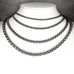 Vòng cổ trơn bản tròn 3/4/5/6mm - 45cm  042231
