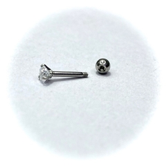 Khuyên tai basic đá trắng 2/3/4/5/6mm KB148