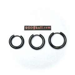 Khuyên tai tròn bản 3.0 size 12/14/16mm màu đen KTTB4