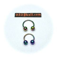 Khuyên basic 10/12mm Bi 5mm màu rainbow KB108