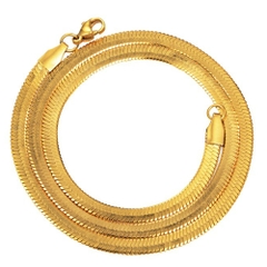 Vòng cổ trơn bản dẹp màu vàng  bản 2/3/4mm 042235