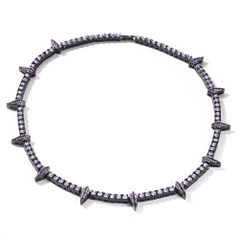 Vòng cổ hợp kim đá tím  Cz0923