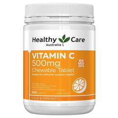 Viên C Hỗ Trợ Giảm Các Triệu Chứng Do Cảm Lạnh TĂNG ĐỀ KHÁNG Healthy Care Vitamin C 500mg Chewable