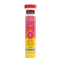 Thực phẩm chức năng Viên sủi Swisse High Strength Vitamin C 1000mg ống 20 viên
