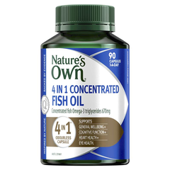 VIÊN UỐNG DẦU CÁ ĐẬM ĐẶC 4 TRONG 1 CỦA THIÊN NHIÊN 90 VIÊN NANG- Nature's Own Fish Oil 4 in 1 Concentrated with Omega 3 - 90 Viên