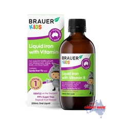 Siro BRAUER Liquid Iron with Vitamin B - Bổ sung Sắt & vitamin B cho trẻ từ 1 tuổi (200ml)