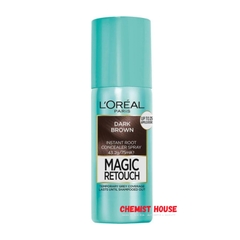 Bình Xịt L'Oreal Che Phủ Bạc Chân Tóc Nâu Đậm - L'Oreal Paris Magic Retouch Temporary Root Concealer Spray Dark Brown - Xịt che phủ bạc nhanh tức thì