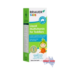 Siro Bổ Sung Vitamin Cho Bé Từ 1-3 Tuổi Brauer Kids Liquid Multivitamin for Toddlers 100ml