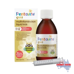 Pentavite Multivitamin + Iron Liquid Vitamin tổng hợp và sắt dạng nước cho bé từ 1-12 tuổi For Kids 200ml
