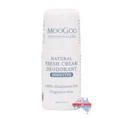 Lăn Khử Mùi Fresh Cream - Dành Cho Da Nhạy Cảm & Không Mùi 60ml - MooGoo Natural Fresh Cream Deodorant Sensitive 60ml