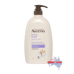Sữa Tắm Aveeno Kết Hợp Giữa Lúa Mạch, Lavender Làm Dịu Và Nuôi Dưỡng Làn Da Hỗ Trợ Thư Giãn & Giải Tỏa Stress Cho Cơ Thể 1L - Aveeno Stress Relief Hydrating Lavender Scent Body Wash 1L