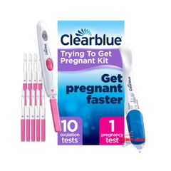Bộ Dụng Cụ Thử Thai Gồm: 10 Que Thử Rụng Trứng + 1 Que Thử Thai Sớm Điện Tử Hiệu Quả Tới 99% - Learblue Trying For A Baby Kit Digital Ovulation Test 10pk + 1 Visual Early Pregnancy Test