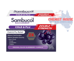 Sambucol Cold & Flu Double Strength - Viên uống giảm cảm lạnh và cúm 12 viên