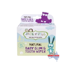 25 Miếng Giấy Ướt Rơ Lưỡi, Chà Nứu, Chùi Răng, Vệ Sinh Răng Miệng Cho Bé 100% Cotton Mềm Không Chứa Fluoride, Dường và Paraben - Jack N Jill Tooth & Gum Wipes 25 Pack
