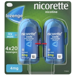 Viên ngậm cai thuốc lá Nicorette Quit Smoking Extra Strength Nicotine dạng viên Fruitdrops 4 x 20 viên