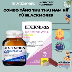 Combo tăng thụ thai Úc Blackmores Conceive Well Gold + Conceive Well Men đầy đủ dưỡng chất thiết yếu cho bố mẹ