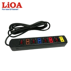 Ổ CẮM ĐIỆN LIOA 4 LỖ 4 CÔNG TẮC 2 CHẤU DÂY 3M MÃ SẢN PHẨM 4SOF3