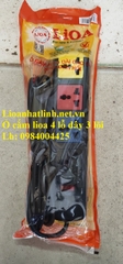 Ổ CẮM ĐIỆN LIOA 4 CHẤU DÂY 3 LÕI CÓ NỐI ĐẤT MÃ SẢN PHẨM 4D33N