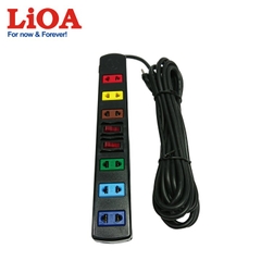 Ổ CẮM ĐIỆN LIOA 6 LỖ 2 CHẤU 3M 10A 2000W - 2200W MODEL 6S3