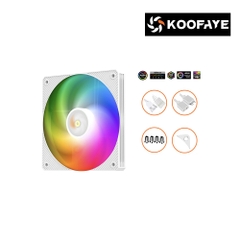 Quạt tản nhiệt KOOFAYE 12015-XT-ARGB WHITE (MÀU TRẮNG/ 120MM/ MỎNG 15MM/ LED ARGB)