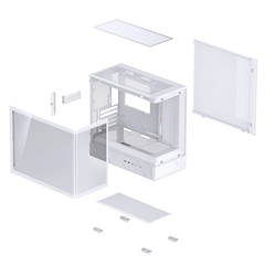 VỎ CASE JONSBO D200 WHITE (M-ATX/ MÀU TRẮNG KÍNH CONG/ KHÔNG KÈM FAN)