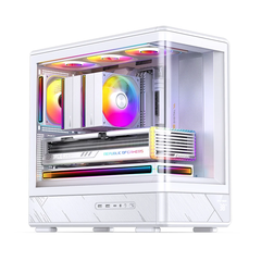 VỎ CASE JONSBO D200 WHITE (M-ATX/ MÀU TRẮNG KÍNH CONG/ KHÔNG KÈM FAN)