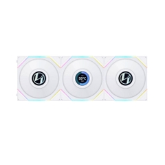 FAN CASE LIAN LI TL120 LCD TRIPLE PACK WITH CONTROLLER WHITE (BỘ 3 FAN/Màn Hình LCD/ MÀU TRẮNG)