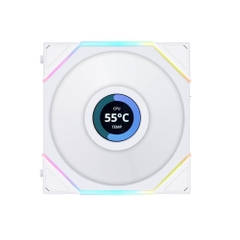 FAN CASE LIAN LI TL120 LCD TRIPLE PACK WITH CONTROLLER WHITE (BỘ 3 FAN/Màn Hình LCD/ MÀU TRẮNG)