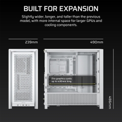 Vỏ máy tính CORSAIR FRAME 4000D WHITE (MÀU TRẮNG/ MID TOWER/ ATX/ USB-C)