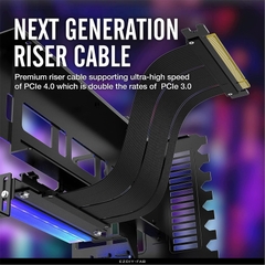 BỘ DỰNG DỌC VGA KÈM RISER EZDIY ARGB VERTICAL GPU MOUNT WITH PCIE 5.0 RISER CABLE - BLACK