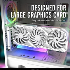 BỘ DỰNG DỌC VGA KÈM RISER EZDIY ARGB VERTICAL GPU MOUNT WITH PCIE 5.0 RISER CABLE - WHITE