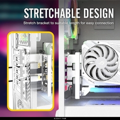 BỘ DỰNG DỌC VGA KÈM RISER EZDIY ARGB VERTICAL GPU MOUNT WITH PCIE 5.0 RISER CABLE - WHITE