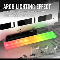 BỘ DỰNG DỌC VGA KÈM RISER EZDIY ARGB VERTICAL GPU MOUNT WITH PCIE4.0 RISER CABLE - WHITE