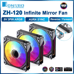 Quạt tản nhiệt JONSBO ZH-120B - BLACK (MÀU ĐEN/QUẠT THỔI)