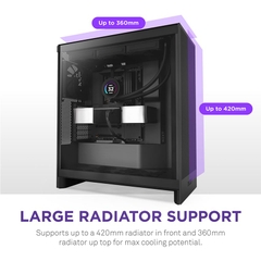 Vỏ máy tính NZXT H7 2024 FLOW BLACK (MÀU ĐEN/ ATX/ MID TOWER/3 FAN ĐEN)