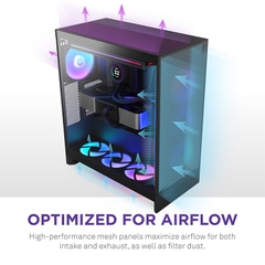 Vỏ máy tính NZXT H7 2024 FLOW BLACK (MÀU ĐEN/ ATX/ MID TOWER/3 FAN ĐEN)