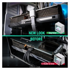 Đầu đảo góc nguồn VGA EZDIY-FAB SHIELD 12VHPWR 600W GPU POWER ADAPTER 90 Degrees WHITE (MÀU TRẮNG)