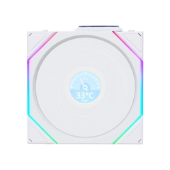 QUẠT TẢN NHIỆT LIAN LI UNI FAN SL WIRELESS LCD REVERSE 120 WHITE (BỘ 3 CÁI/ MÀU TRẮNG/ CÁNH NGƯỢC)