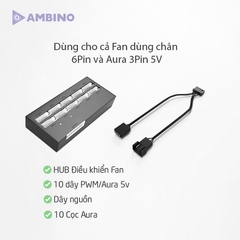 HUB FAN Ambino (10 cổng Quạt 6 pin)
