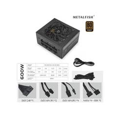 Nguồn máy tính METALFISH TPOWER SFX 600W BLACK (MÀU ĐEN/ FULL MODULLAR/ 80 PLUS BRONZE)