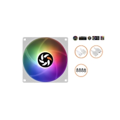 QUẠT TẢN NHIỆT KOOFAYE XT-9015-WS ARGB WHITE (MÀU TRẮNG/ 90MM/ MỎNG 15MM/ LED ARGB)