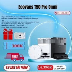 Robot hút bụi lau nhà Ecovacs Deebot T50 Pro Omni 2025 - Bản Quốc Tế