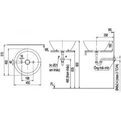 Chậu Rửa Lavabo Inax L-445V Đặt Bàn
