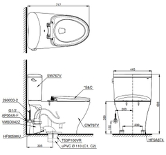Bồn cầu Toto CS767T2 (CS767RT2)