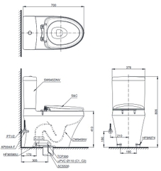 Bồn Cầu TOTO CS945DNT2 2 Khối Nắp TC393VS
