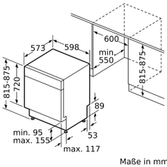 Máy rửa chén bát bán âm Bosch SMU6ECS57E Series 6