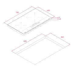 Bếp từ 2 vùng nấu, 70cm IZC 72310 MSP BK