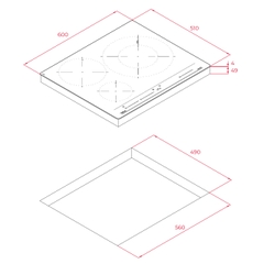 Bếp từ 3 vùng nấu, 60cm IZC 63320 BK MSS