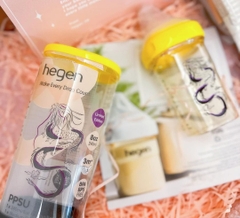 Bình sữa Hegen Dragon 240ml núm ti size M từ 3 – 6 tháng PPSU (Rồng Vàng)